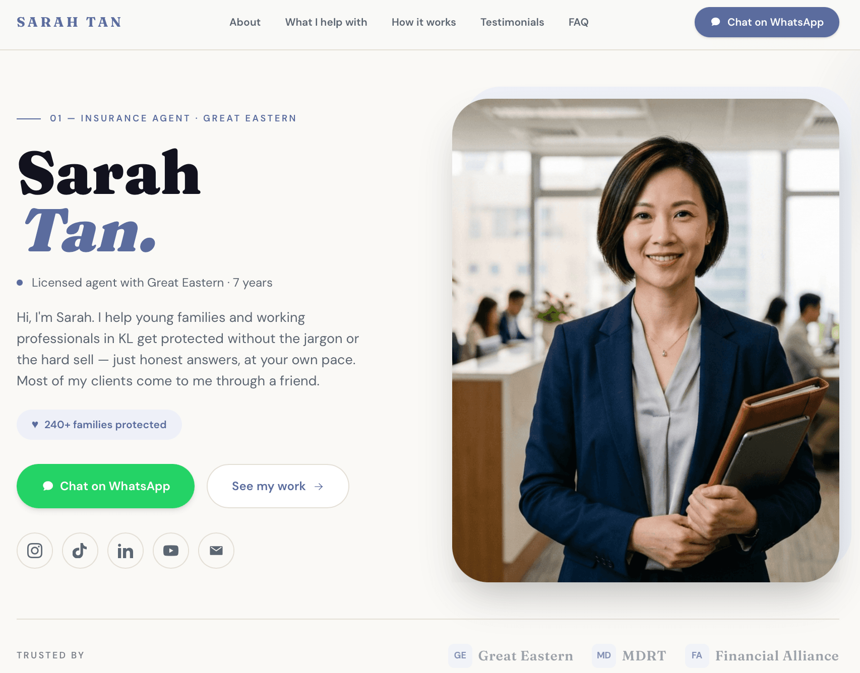 An agent's Insurgent smart-link page